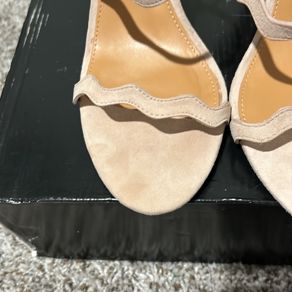 J Crew Three-Strap Scallop Suede Heels - Picture 7 of 12